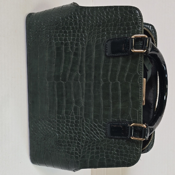 Dune London Dark Green Croc-Embossed Purse And Pouch - Picture 6 of 8